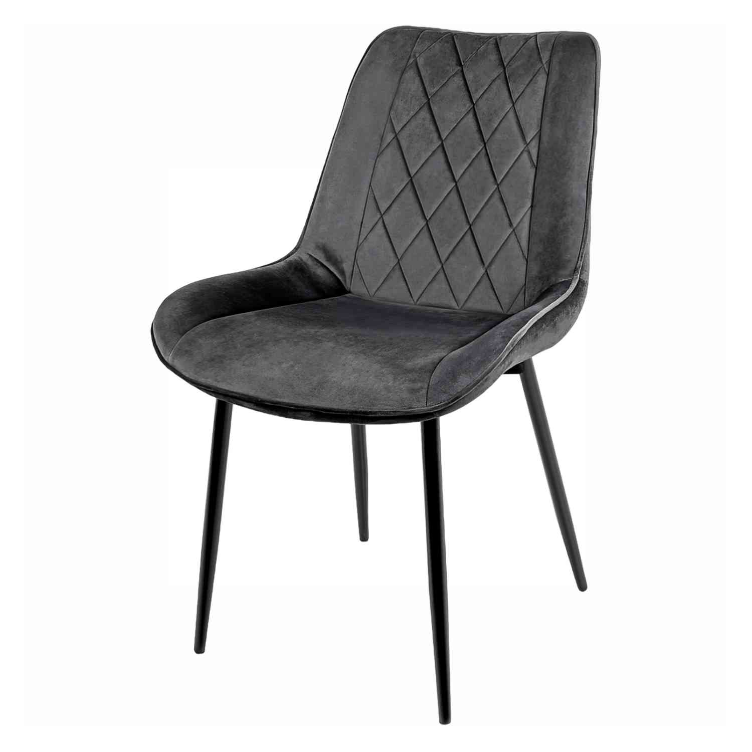 Foto 8 pulgar | Set Sillas para Comedor Tapizadas Terciopelo Modernas Gris 2 Piezas