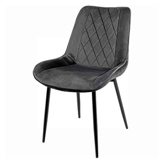 Foto 7 | Set Sillas para Comedor Tapizadas Terciopelo Modernas Gris 2 Piezas