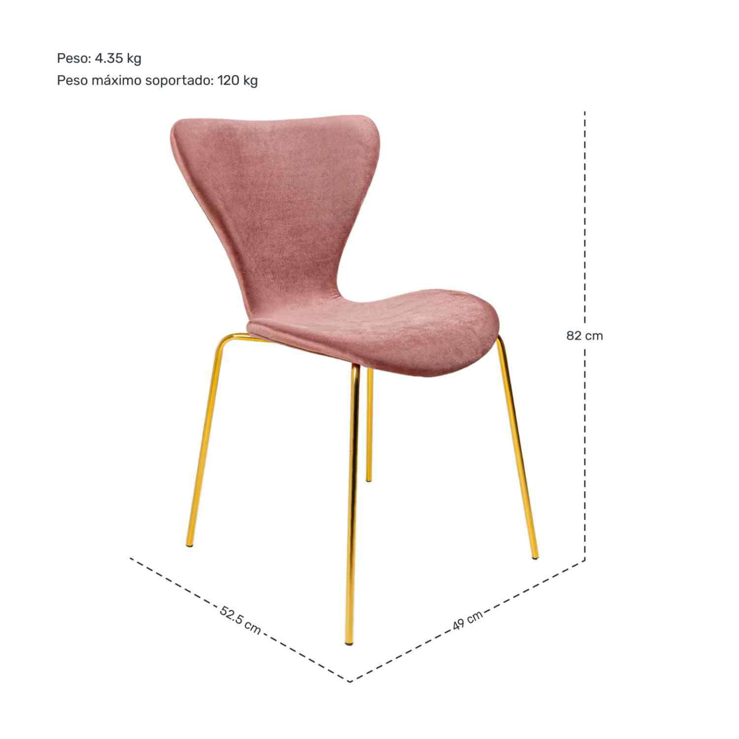Foto 7 pulgar | Sillas de Terciopelo para Comedor Rosa 4 Piezas