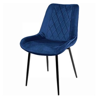 Foto 2 | Set Sillas Comedor Tapizadas Terciopelo Modernas Azul 2 Piezas