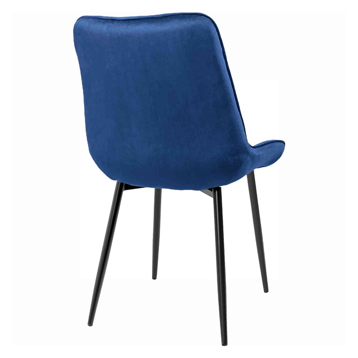 Foto 4 pulgar | Set Sillas Comedor Tapizadas Terciopelo Modernas Azul 2 Piezas