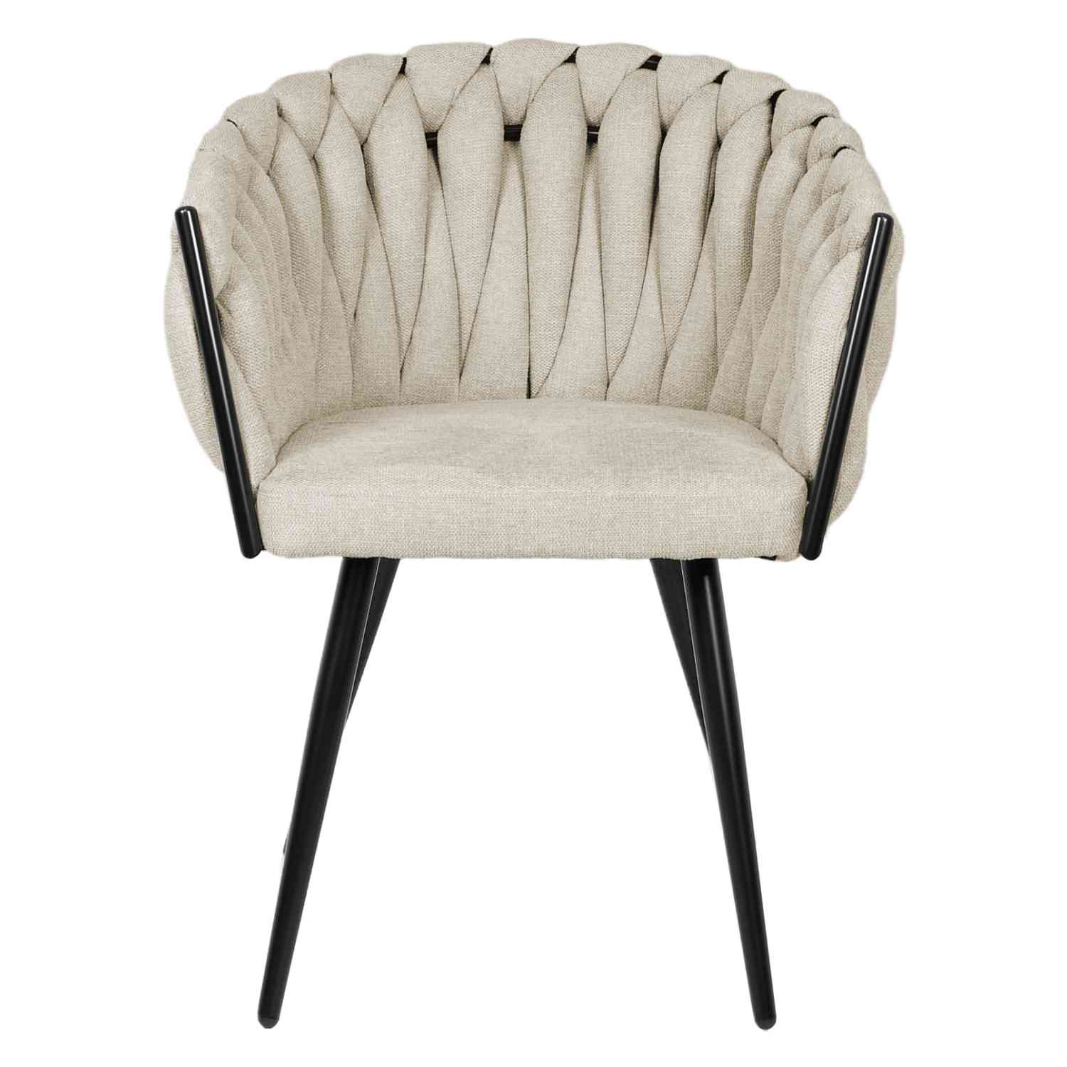 Foto 5 pulgar | Set 2 Sillas para Comedor Beige Patrón Tejido Elegante Moderno