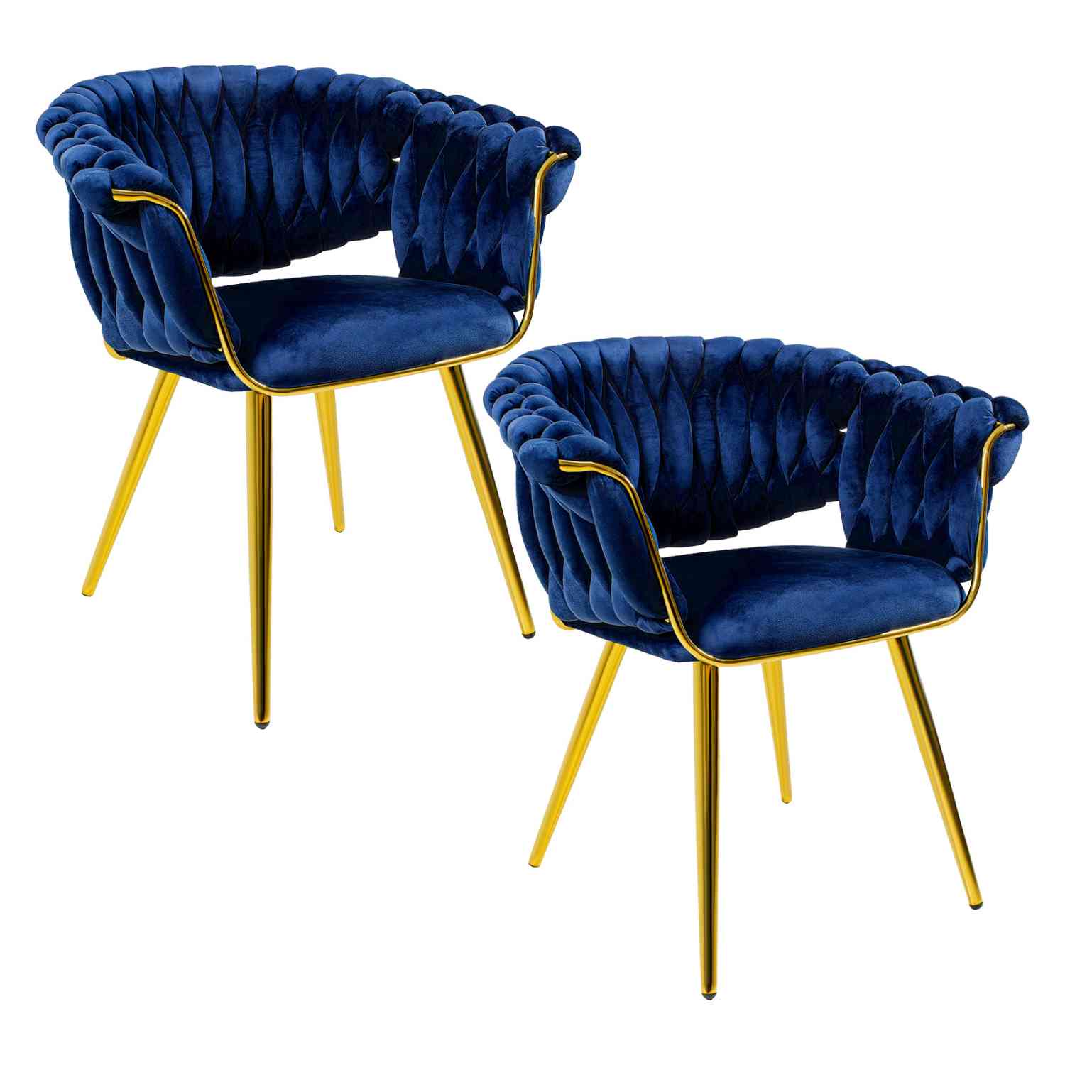 Foto 2 pulgar | Silla de Terciopelo Azul Premium con Diseño Elegante y Resistencia Garantizada