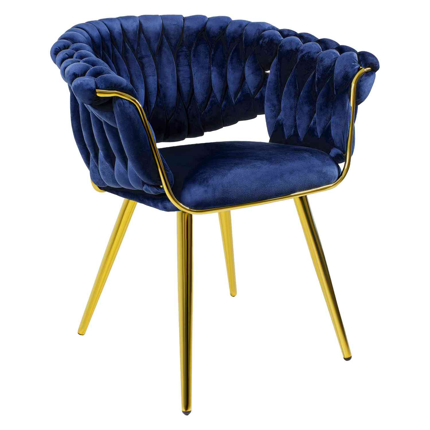 Foto 7 pulgar | Silla de Terciopelo Azul Premium con Diseño Elegante y Resistencia Garantizada