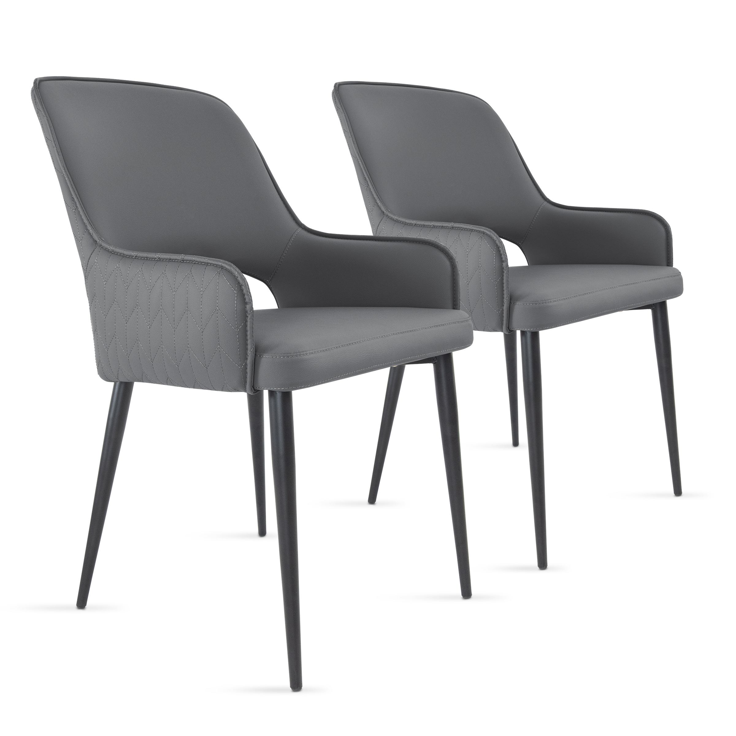 Set Sillas De Comedor Luxor Minimalistas Modernas 2 Unidades (gris Oscuro)