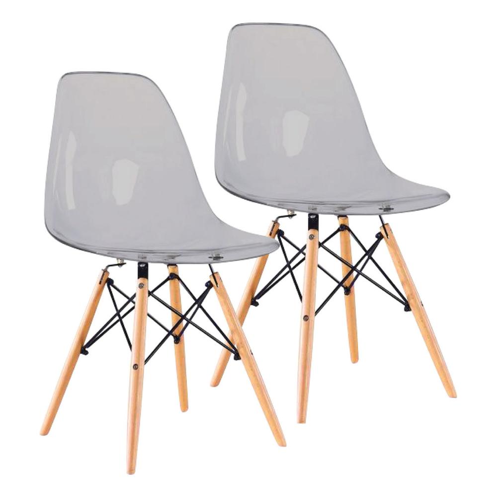 Foto 2 pulgar | Set 2 Sillas Comedor Crystal Tipo Eames Transparentes Ghost