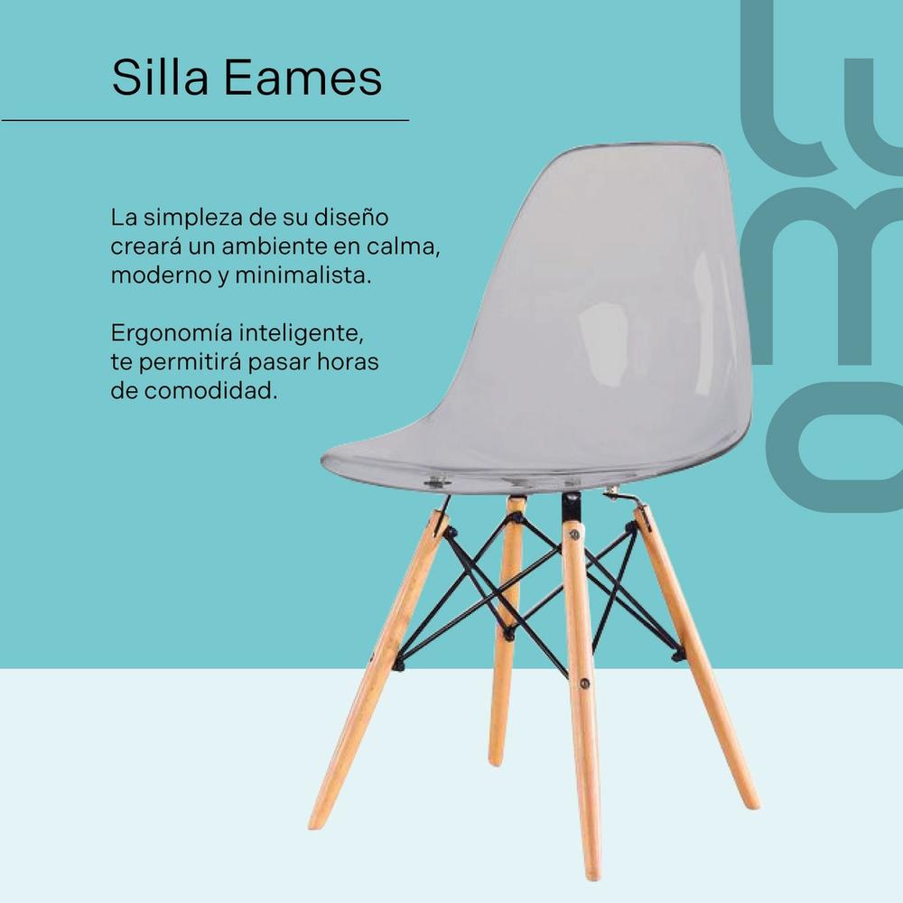Foto 3 pulgar | Set 2 Sillas Comedor Crystal Tipo Eames Transparentes Ghost