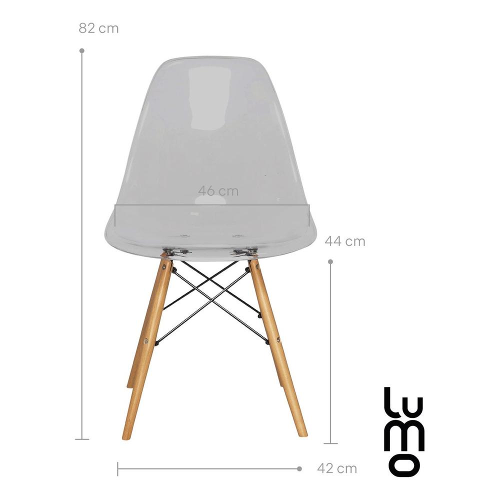 Foto 4 pulgar | Set 2 Sillas Comedor Crystal Tipo Eames Transparentes Ghost