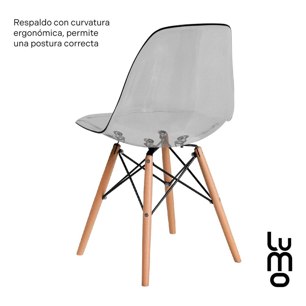 Foto 7 pulgar | Set 2 Sillas Comedor Crystal Tipo Eames Transparentes Ghost