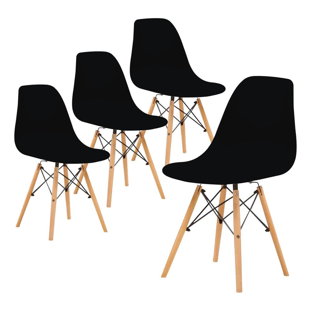 Set X 4 Sillas Comedor Tipo Eames Minimalistas Reforzadas