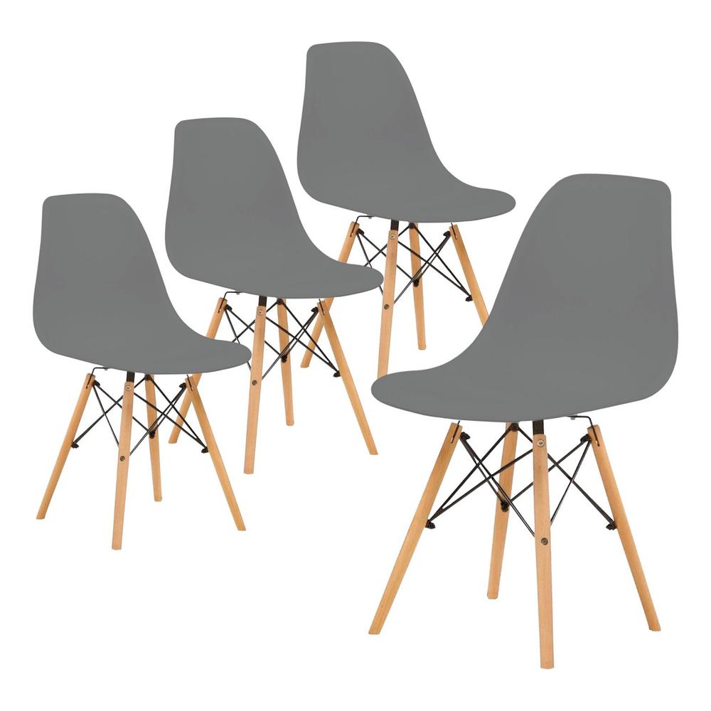 Set X 4 Sillas Comedor Tipo Eames Minimalistas Reforzadas