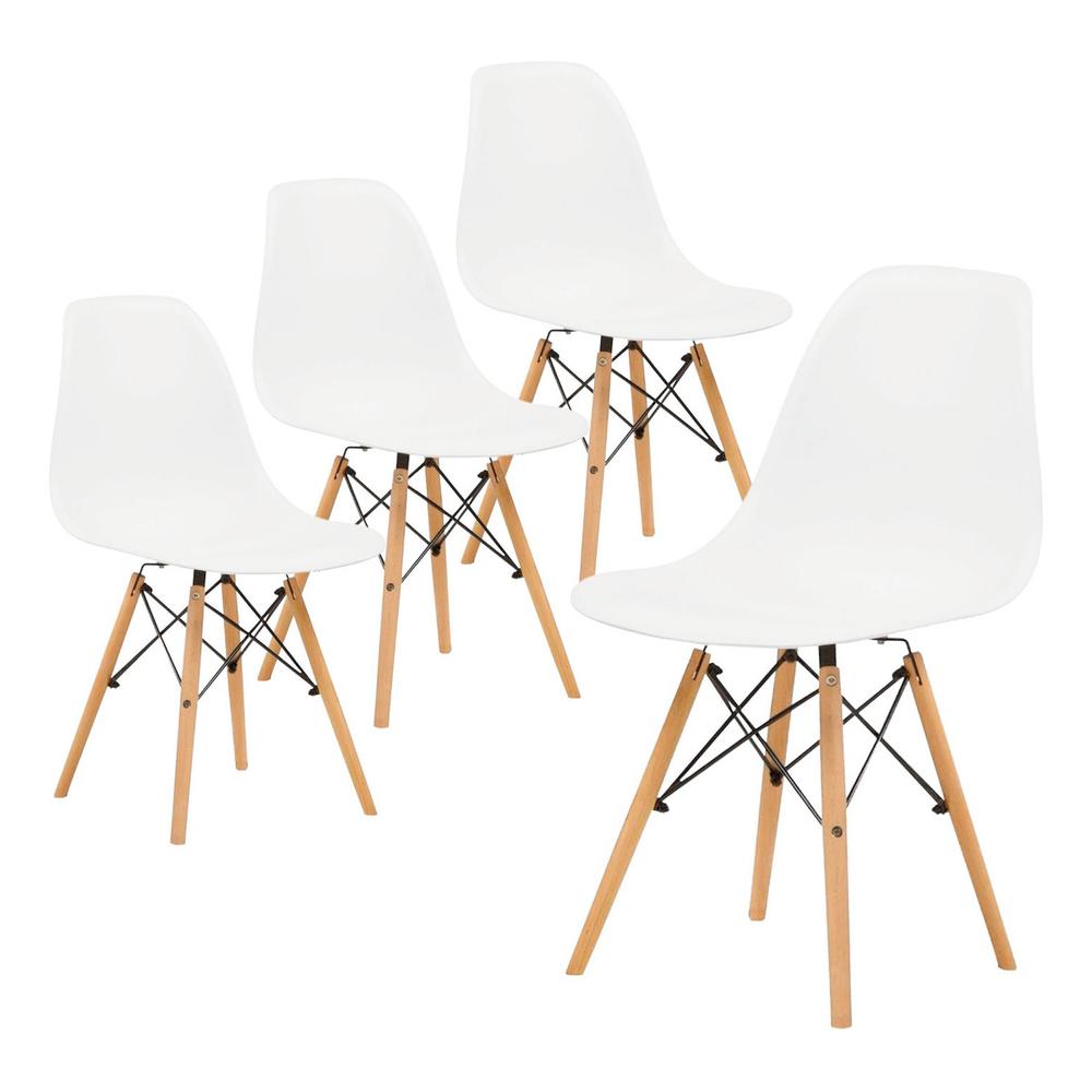 Set X 4 Sillas Comedor Tipo Eames Minimalistas Reforzadas