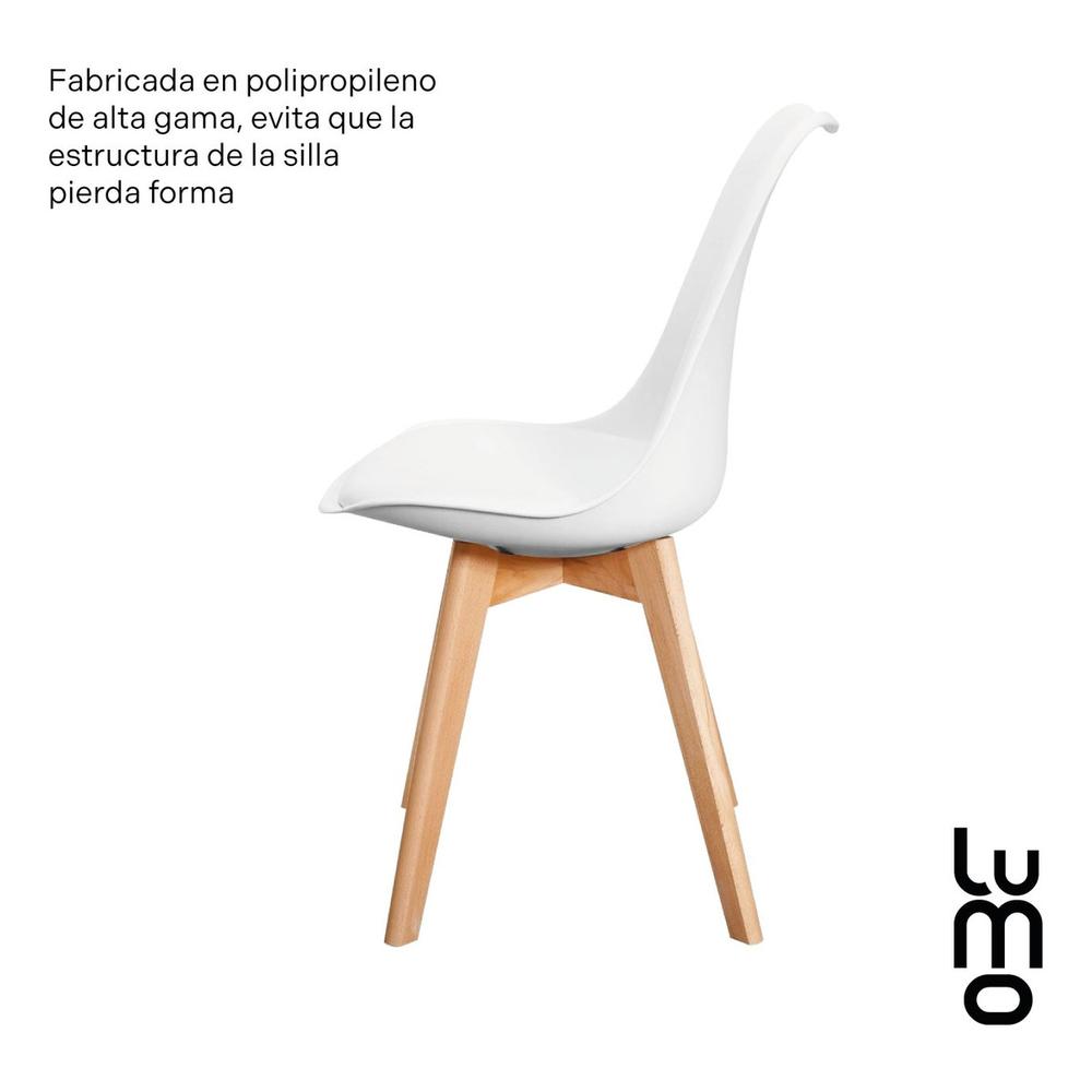 Foto 5 | Set/kit 2 Silla Tulip Hood Acojinada Moderna Minimalista