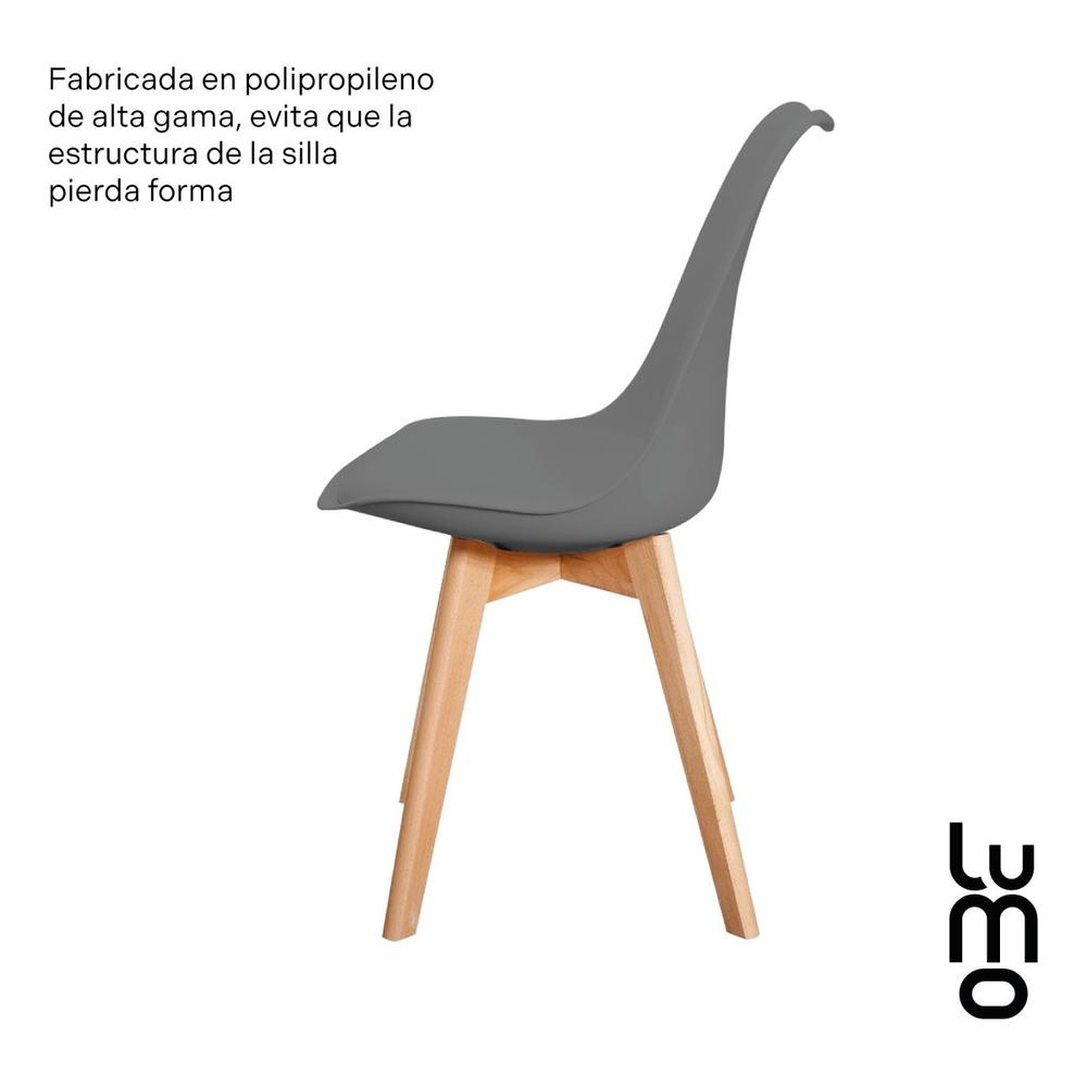 Foto 6 pulgar | Set/kit 2 Silla Tulip Hood Acojinada Moderna Minimalista