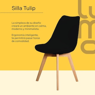 Foto 2 | Set/kit 2 Silla Tulip Hood Acojinada Moderna Minimalista