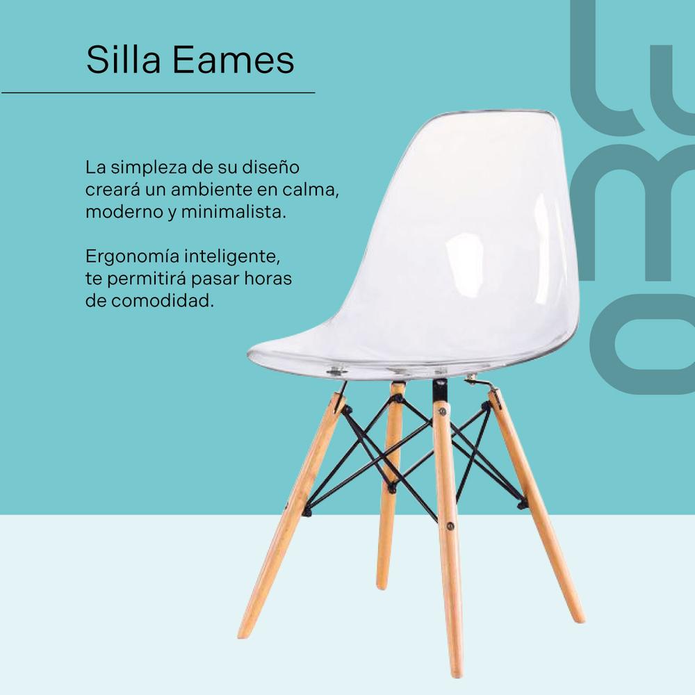 Foto 2 | Set 4 Sillas Comedor Crystal Tipo Eames Transparentes Ghost