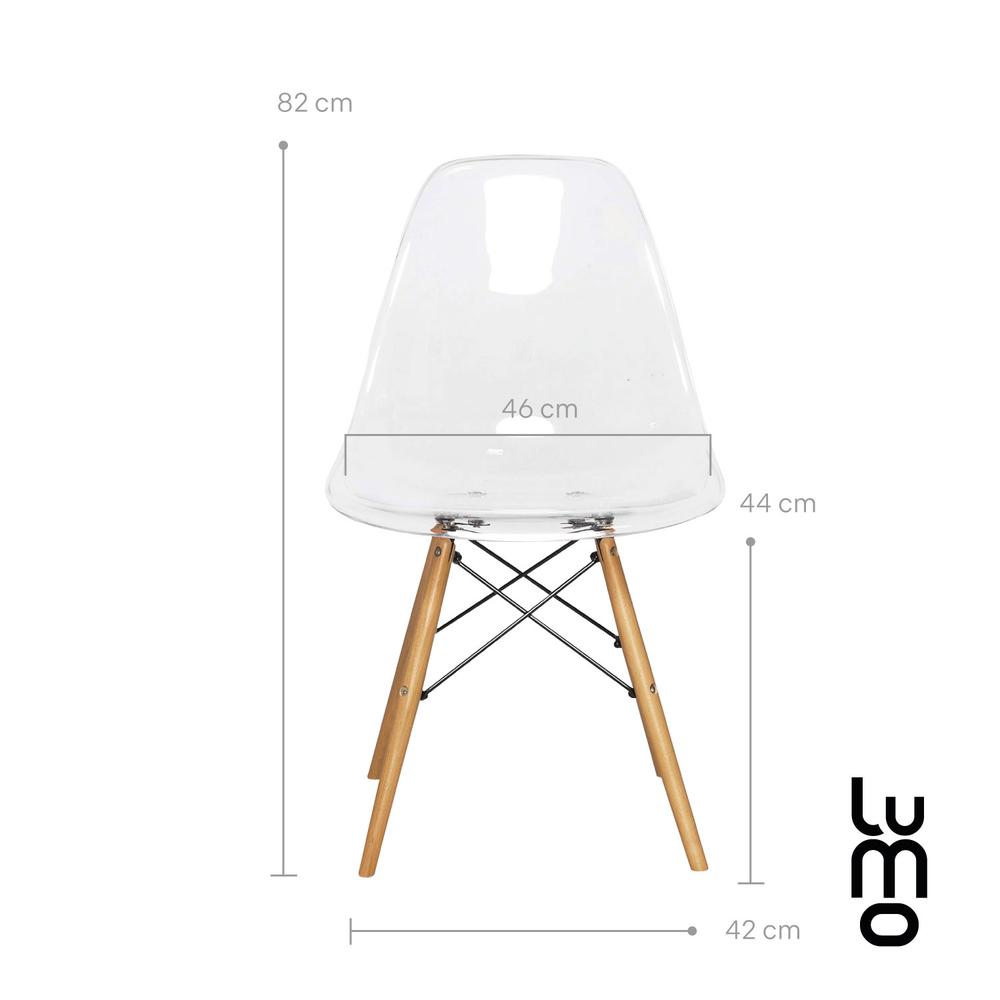 Foto 3 | Set 4 Sillas Comedor Crystal Tipo Eames Transparentes Ghost