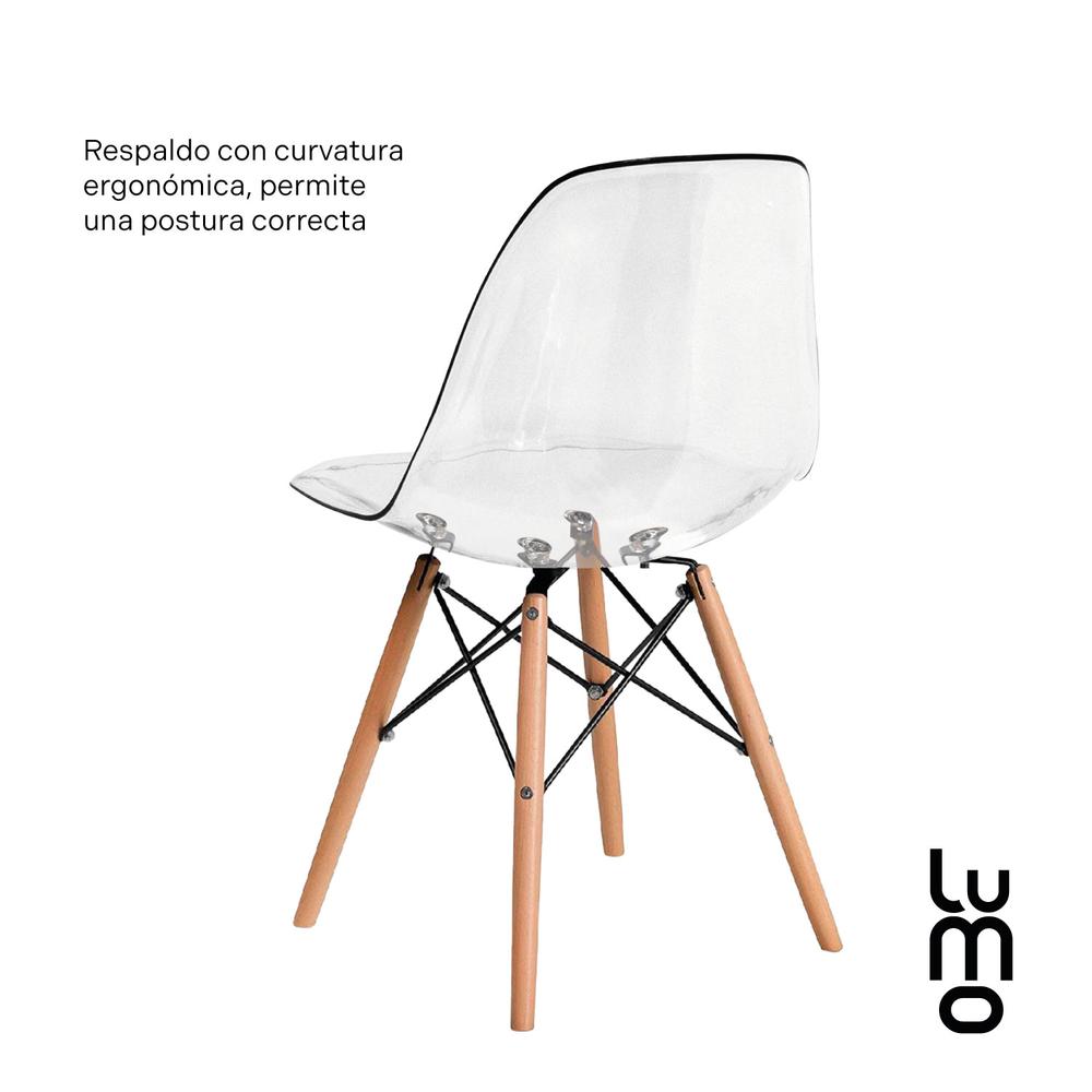 Foto 6 | Set 4 Sillas Comedor Crystal Tipo Eames Transparentes Ghost