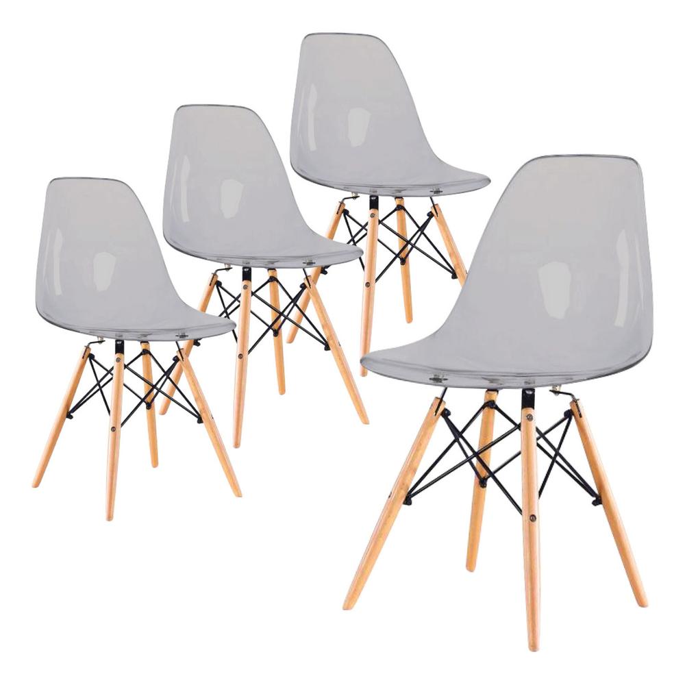 Foto 2 pulgar | Set 4 Sillas Comedor Crystal Tipo Eames Transparentes Ghost