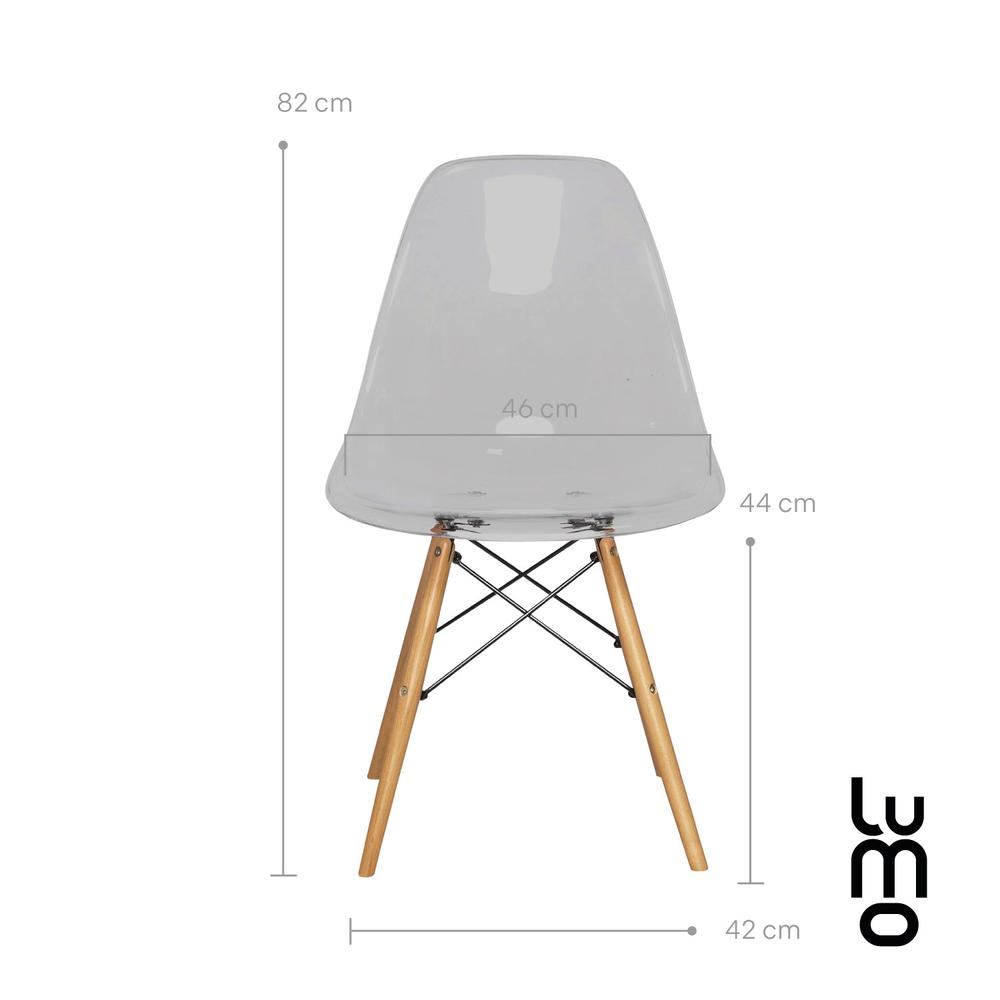 Foto 4 pulgar | Set 4 Sillas Comedor Crystal Tipo Eames Transparentes Ghost