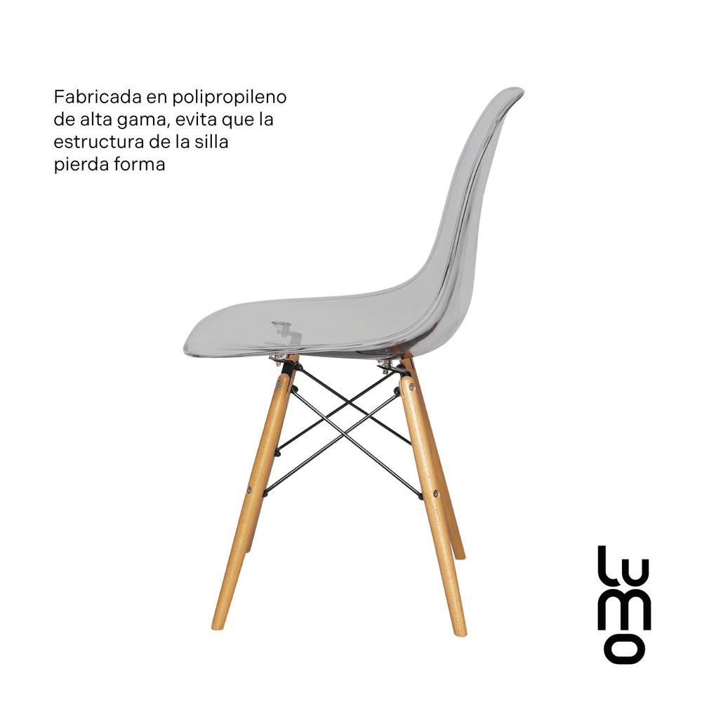 Foto 6 pulgar | Set 4 Sillas Comedor Crystal Tipo Eames Transparentes Ghost
