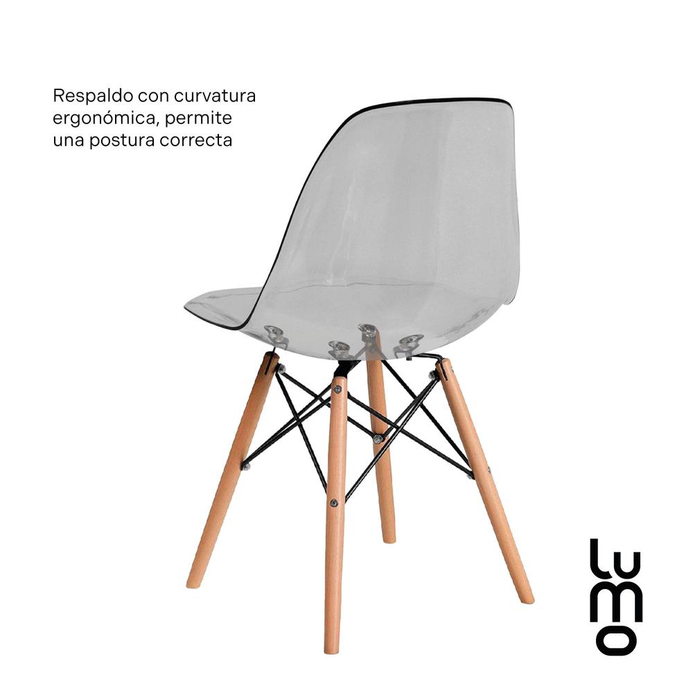 Foto 7 pulgar | Set 4 Sillas Comedor Crystal Tipo Eames Transparentes Ghost