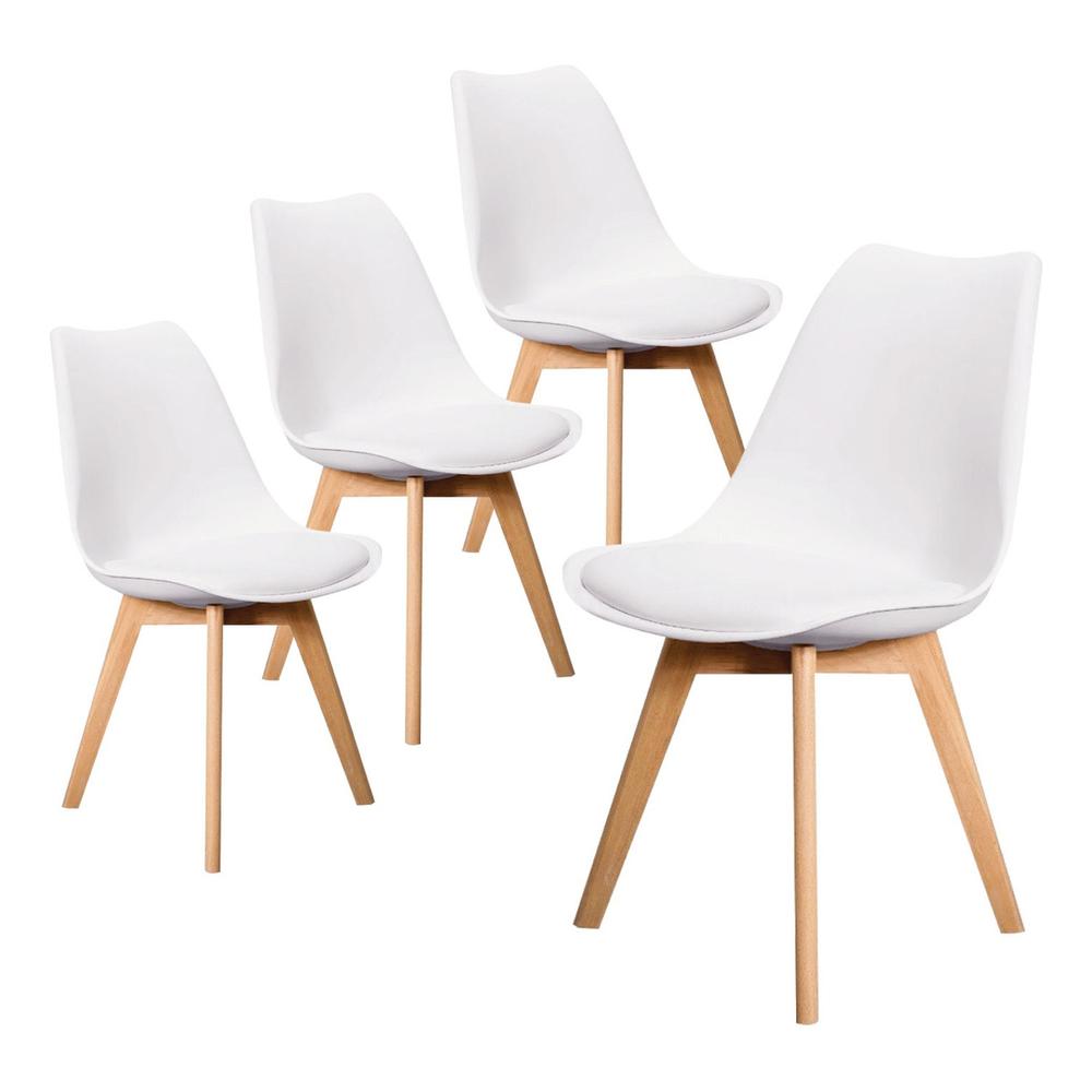 Set/kit 4 Silla Tulip Eames Acojinada Minimalista Moderna