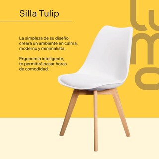 Foto 2 | Set/kit 4 Silla Tulip Eames Acojinada Minimalista Moderna