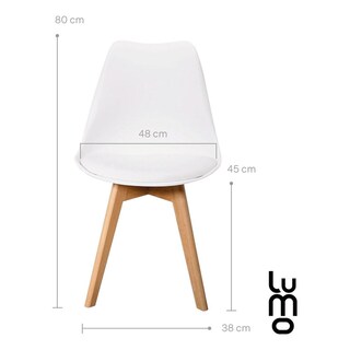 Foto 3 | Set/kit 4 Silla Tulip Eames Acojinada Minimalista Moderna