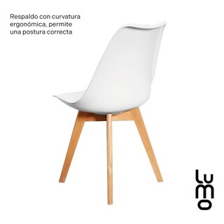 Foto 6 | Set/kit 4 Silla Tulip Eames Acojinada Minimalista Moderna