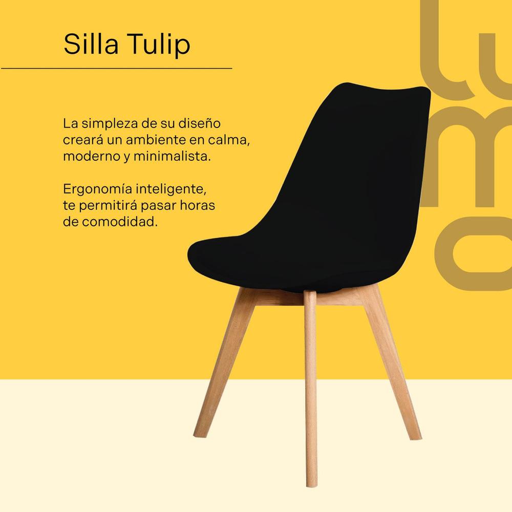 Foto 3 pulgar | Set/kit 4 Silla Tulip Eames Acojinada Minimalista Moderna