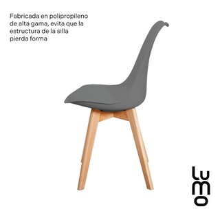 Foto 5 | Set/kit 4 Silla Tulip Eames Acojinada Minimalista Moderna