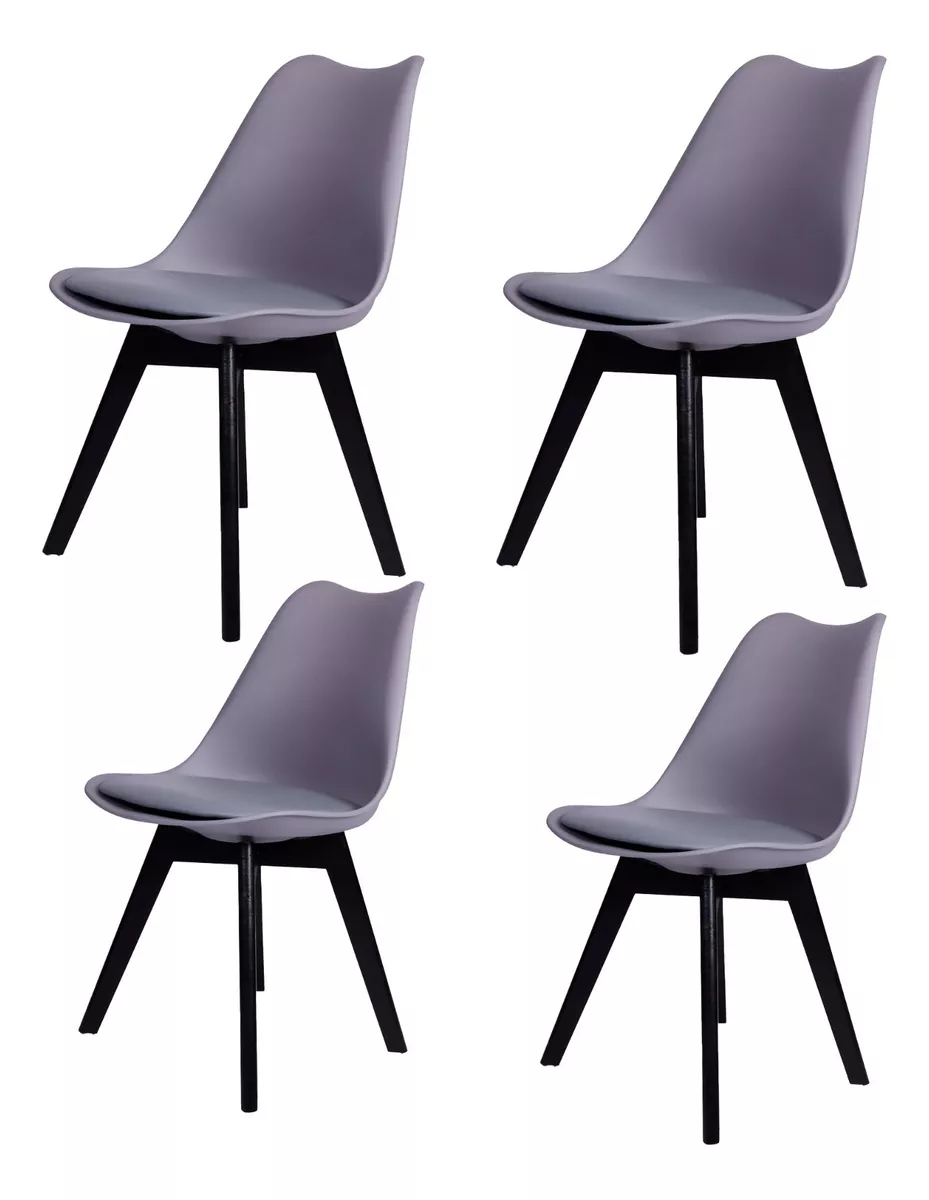 Foto 2 pulgar | Sillas para Comedor Eke Life Home Grises 4 Piezas