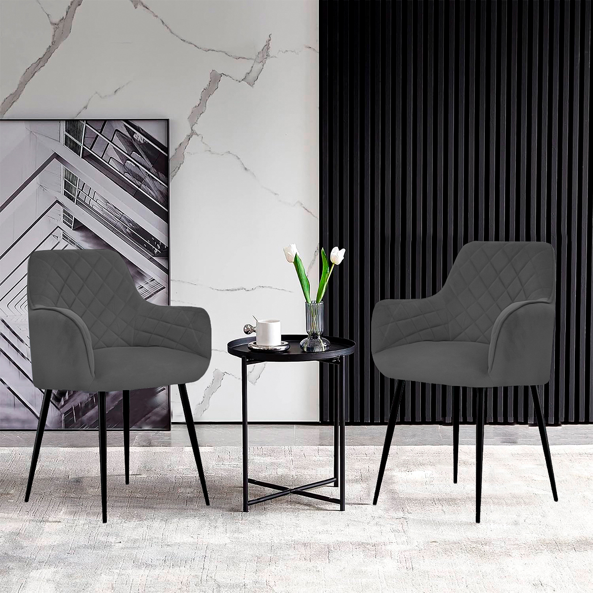 Foto 4 pulgar | Set De 2 Sillas Velvet Modernas Para Comedor Marca Gravita