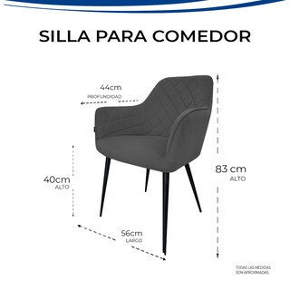 Foto 5 | Set De 2 Sillas Velvet Modernas Para Comedor Marca Gravita