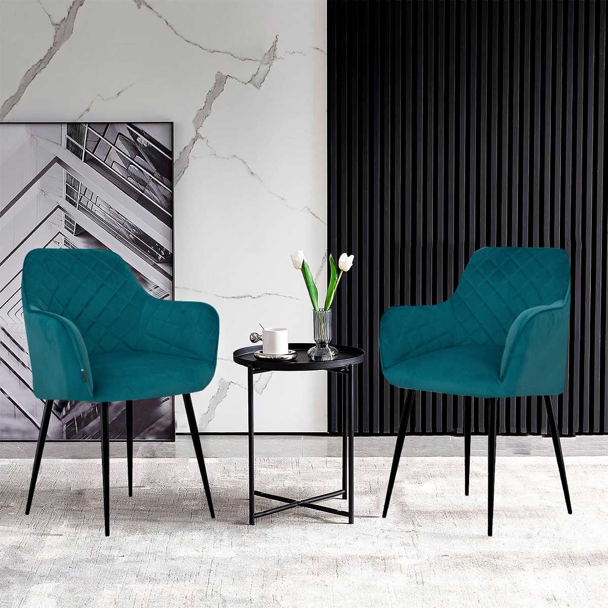 Foto 4 pulgar | Set De 2 Sillas Velvet Modernas Para Comedor Marca Gravita
