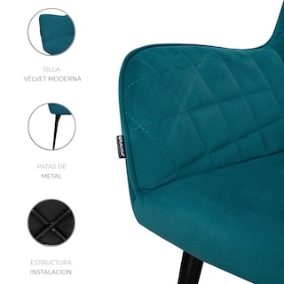 Foto 4 | Set De 2 Sillas Velvet Modernas Para Comedor Marca Gravita