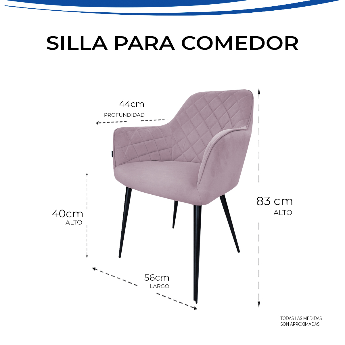 Foto 6 pulgar | Set De 2 Sillas Velvet Modernas Para Comedor Marca Gravita