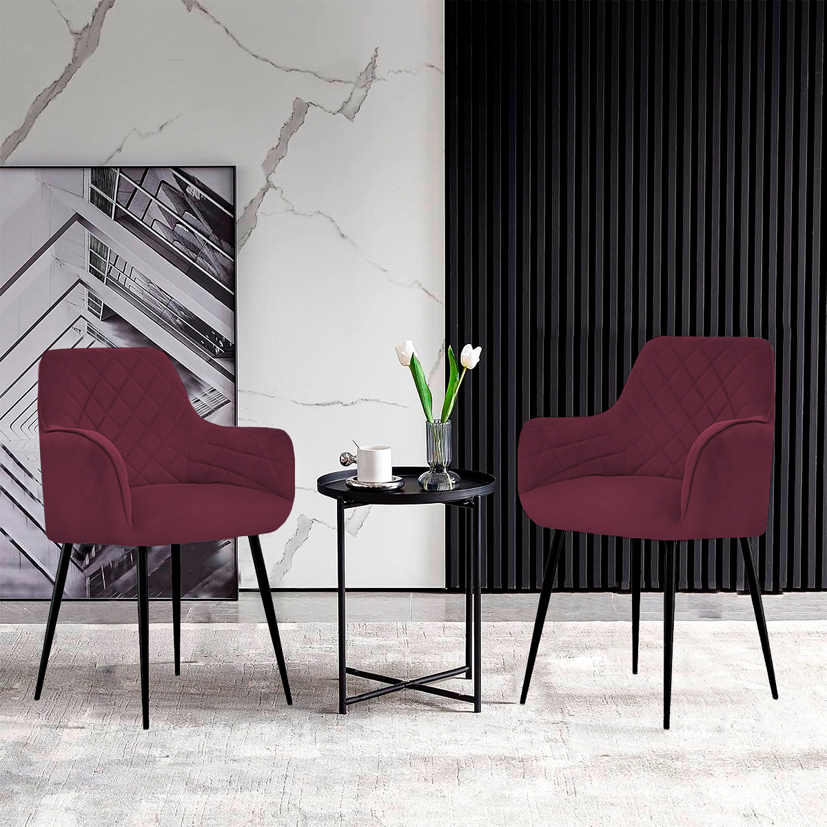 Foto 4 pulgar | Set De 2 Sillas Velvet Modernas Para Comedor Marca Gravita