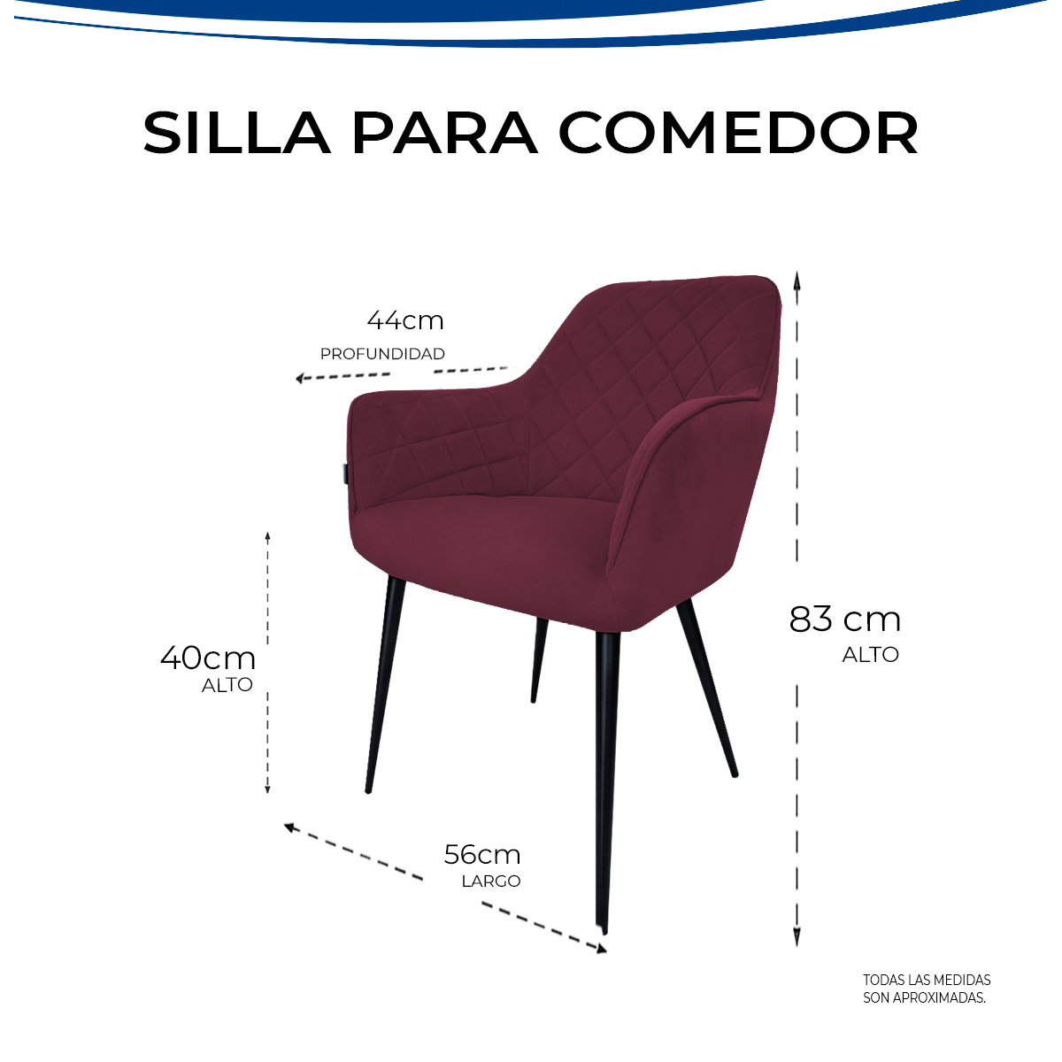 Foto 6 pulgar | Set De 2 Sillas Velvet Modernas Para Comedor Marca Gravita