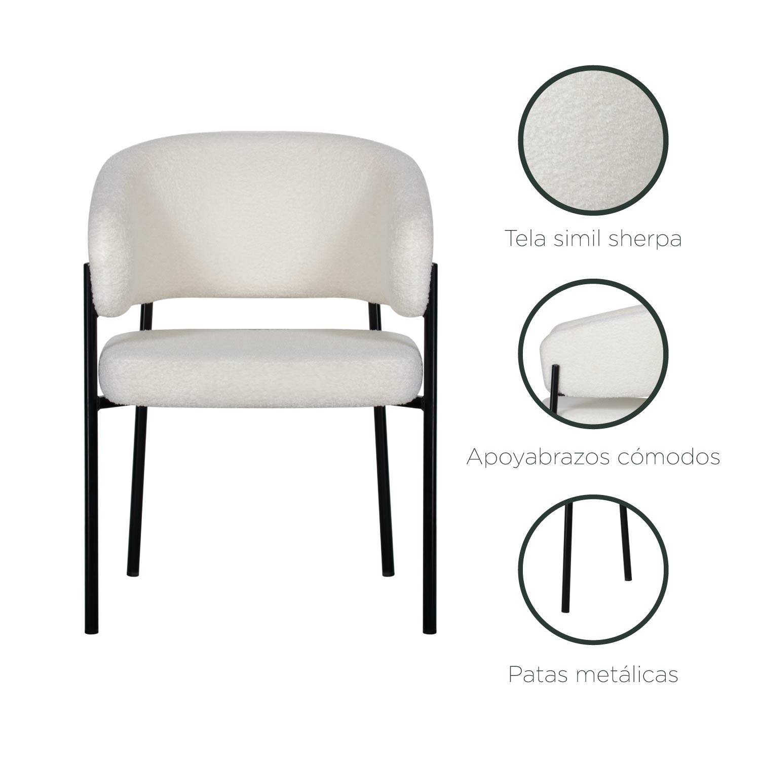 Foto 5 pulgar | Sillas para Comedor Top Living Blancas 2 Piezas