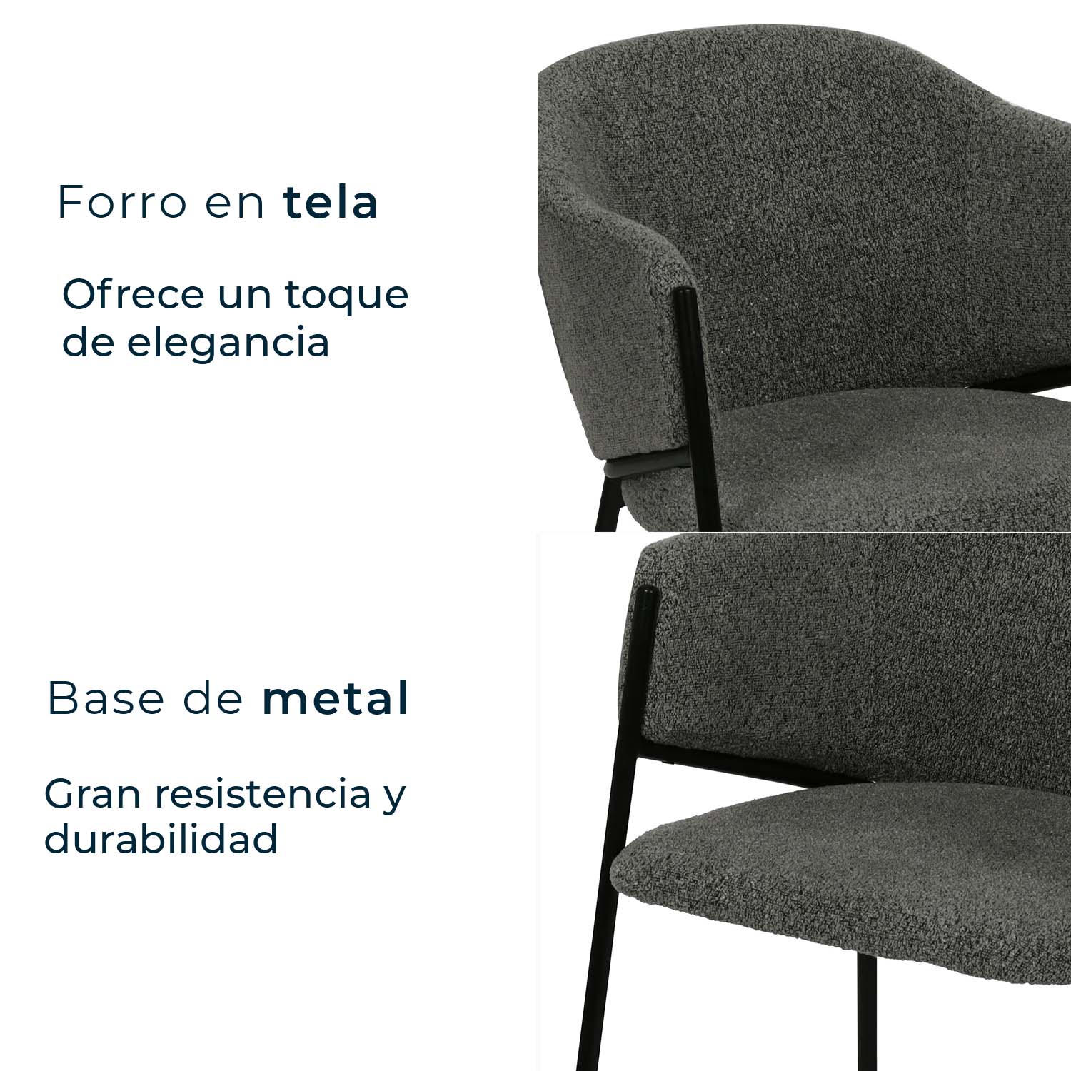 Foto 6 pulgar | Set De 2 Sillas De Comedor 2101 Isolla Gris