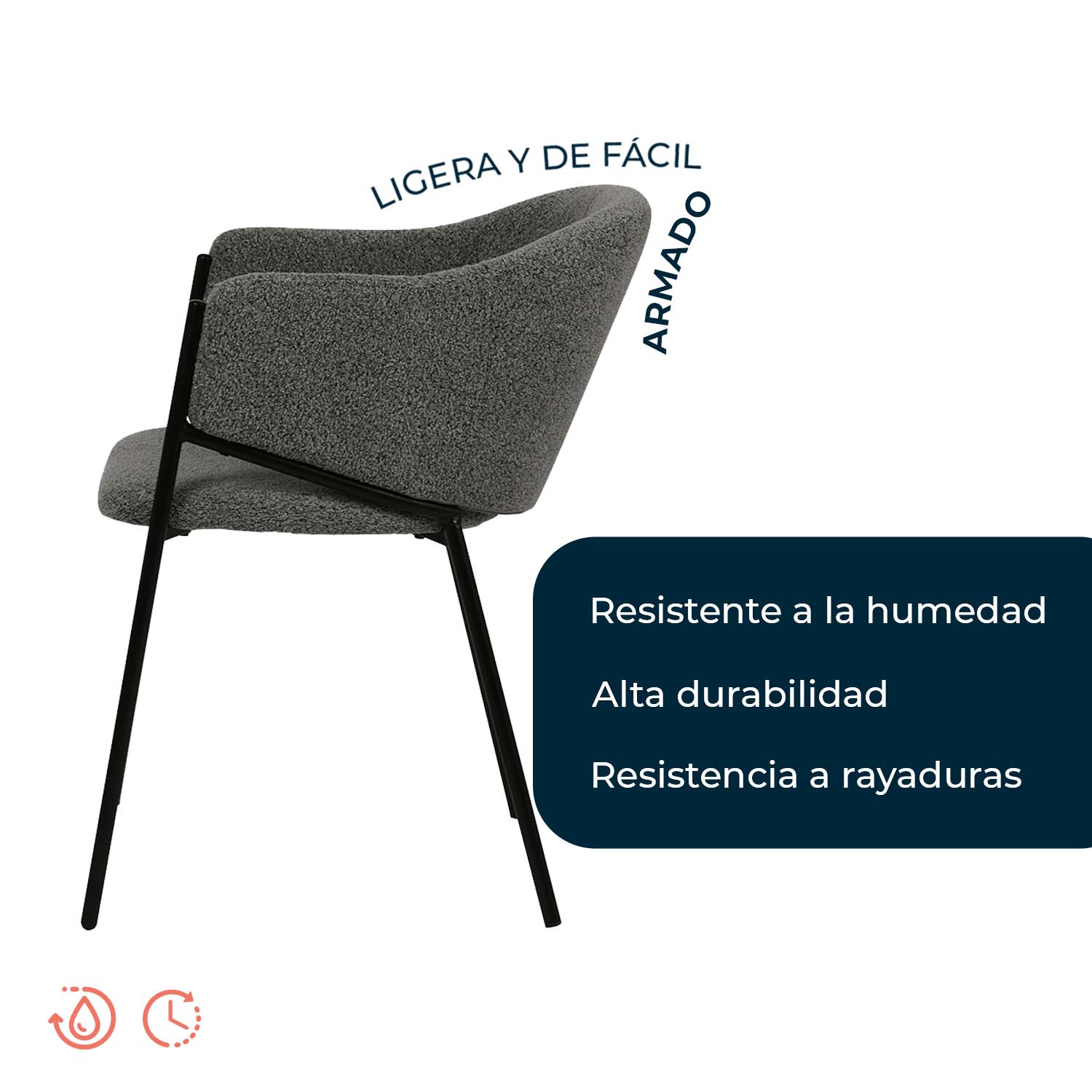 Foto 8 pulgar | Set De 2 Sillas De Comedor 2101 Isolla Gris