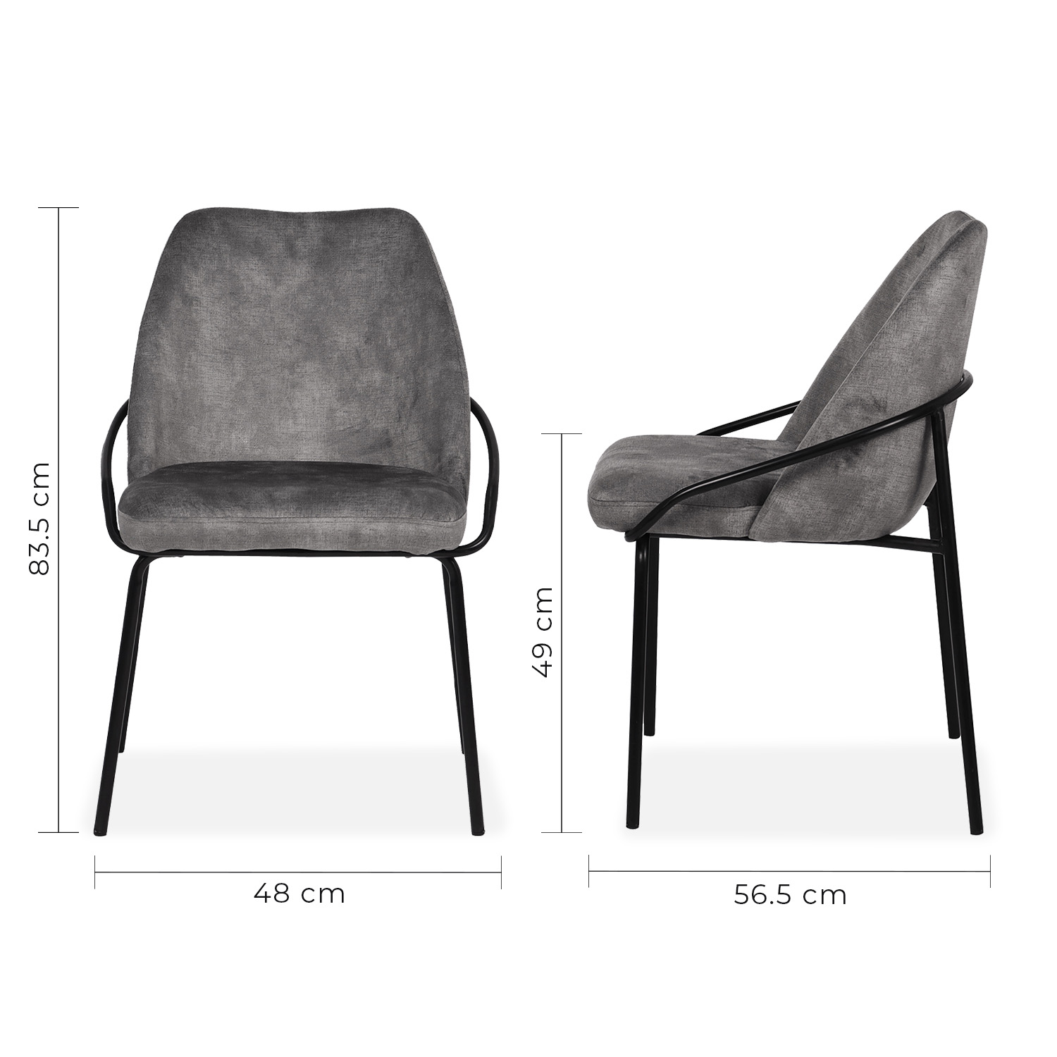 Foto 7 pulgar | Set De 2 Sillas De Comedor 3093 Budelli Gris