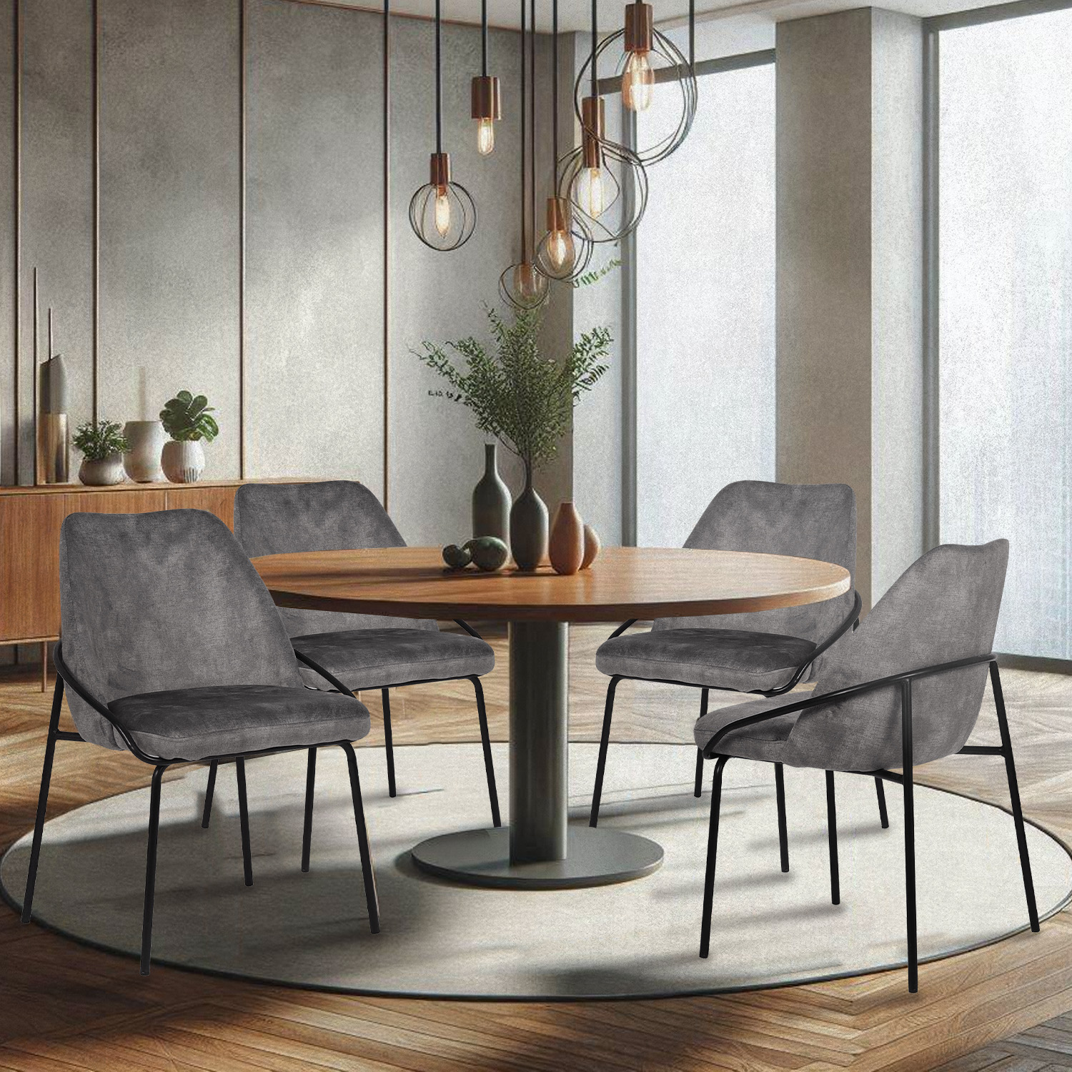 Foto 8 pulgar | Set De 2 Sillas De Comedor 3093 Budelli Gris