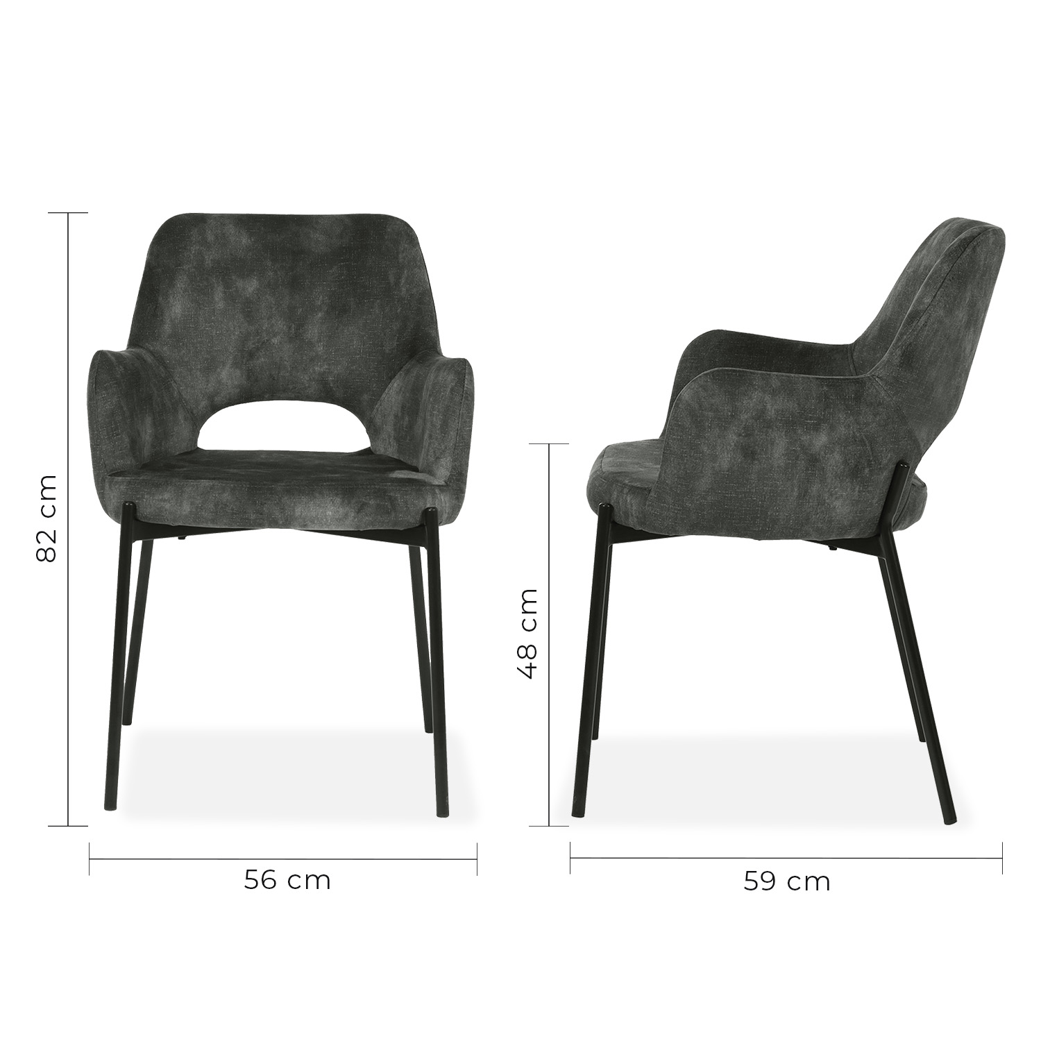 Foto 6 pulgar | Set De 2 Sillas De Comedor 3038 Shcola Gris