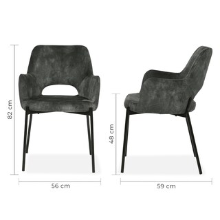 Foto 5 | Set De 2 Sillas De Comedor 3038 Shcola Gris