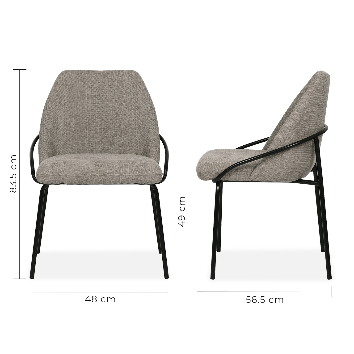Foto 6 | Set De 2 Sillas De Comedor 3093 Budelli Beige