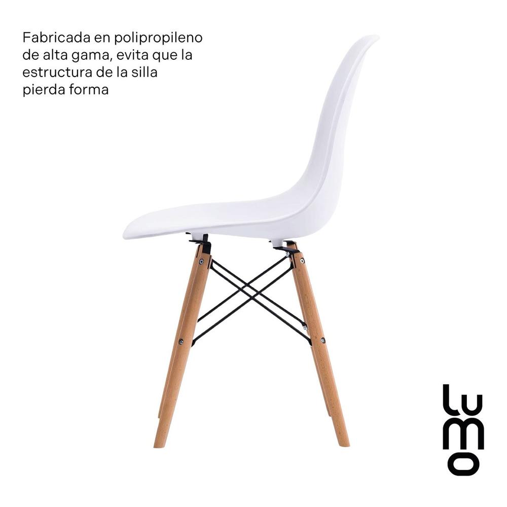 Foto 6 pulgar | Set X 2 Sillas Tipo Eames Comedor Reforzadas Estructura