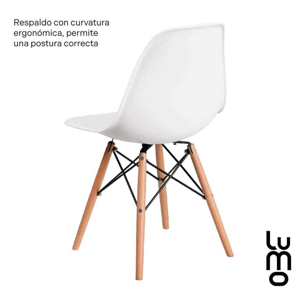 Foto 7 pulgar | Set X 2 Sillas Tipo Eames Comedor Reforzadas Estructura